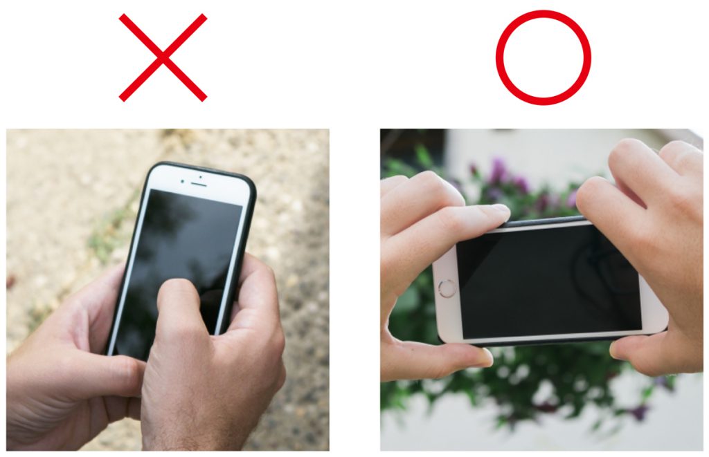 動画撮影時のスマホの持ち手